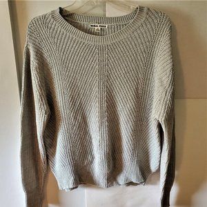 Moral Fiber Knit Sweater Women's/Jrs Gray Rounded Neck Long Sleeved Size M